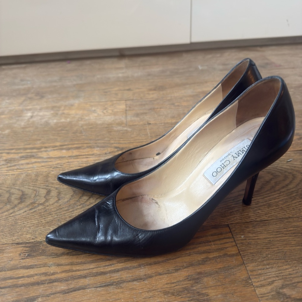 Jimmy Choo Classic Black Heels — 38 1/2